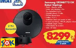 SAMSUNG VR3MB77312K ROBOT SÜPÜRGE
